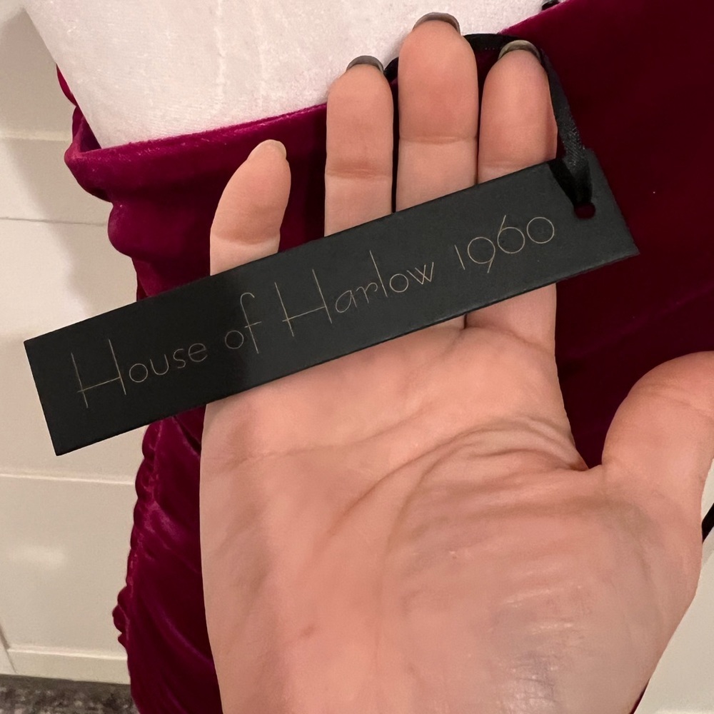 House of Harlow 1960- raspberry velvet cocktail dress NWT - Picture 4 of 5